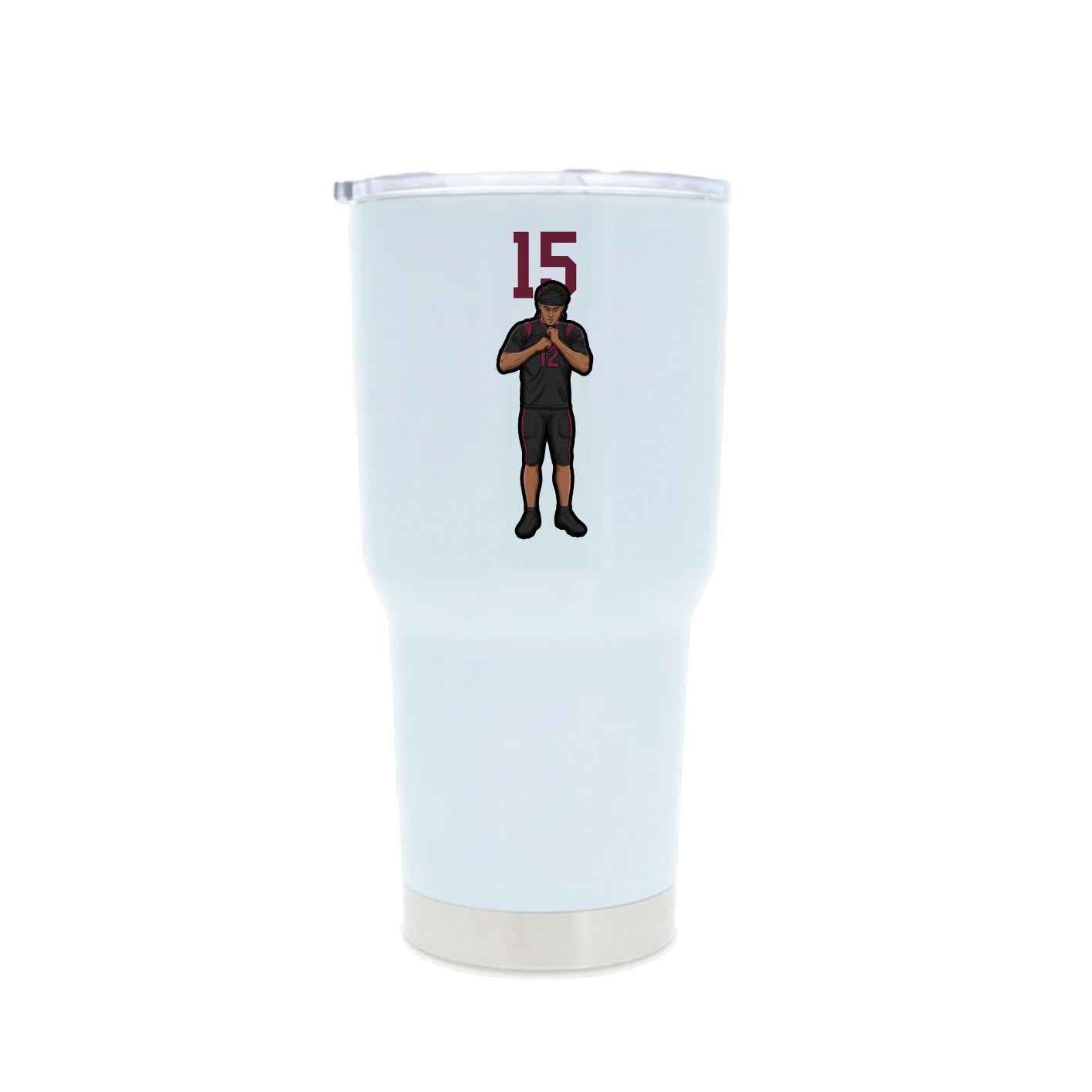 30oz Stainless Steel Tumbler — Number Top in White