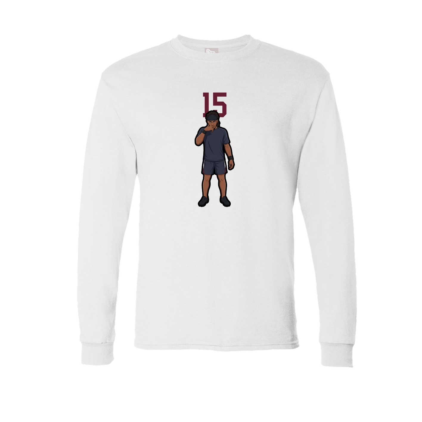 Long Sleeve Tee — Number Top in White