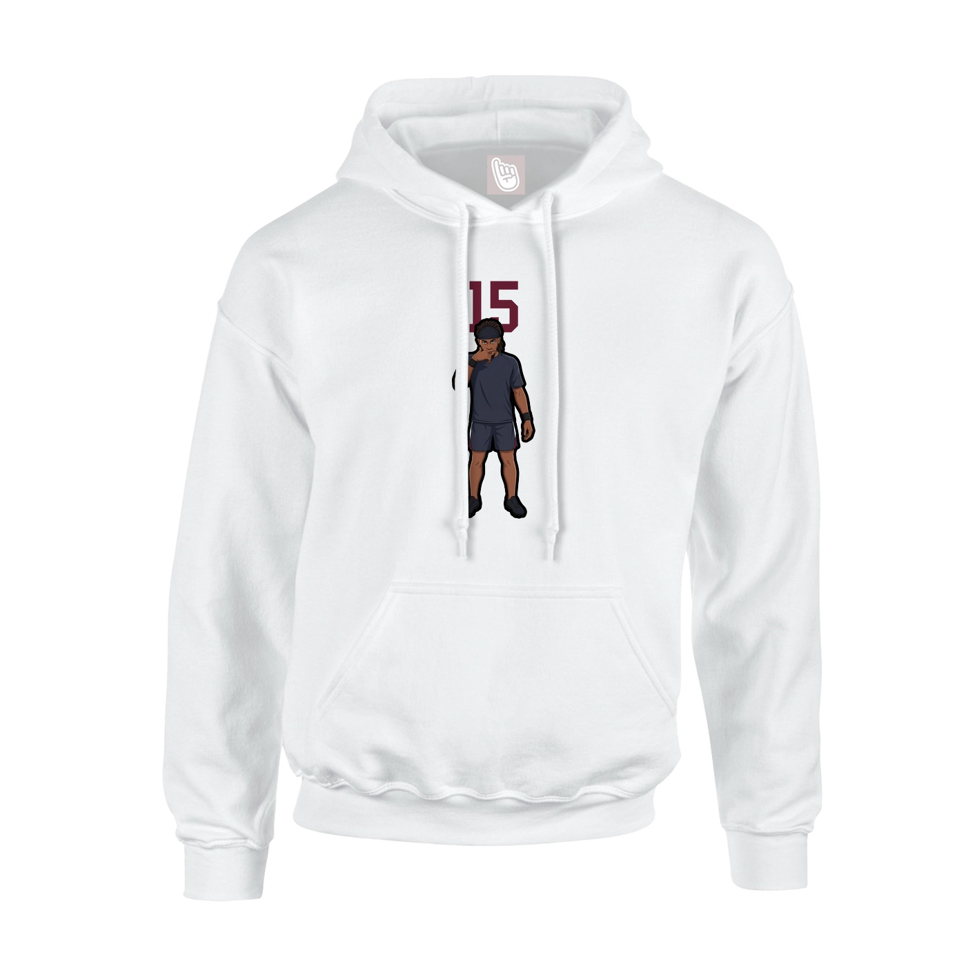 Youth Hoodie — Number Top in White