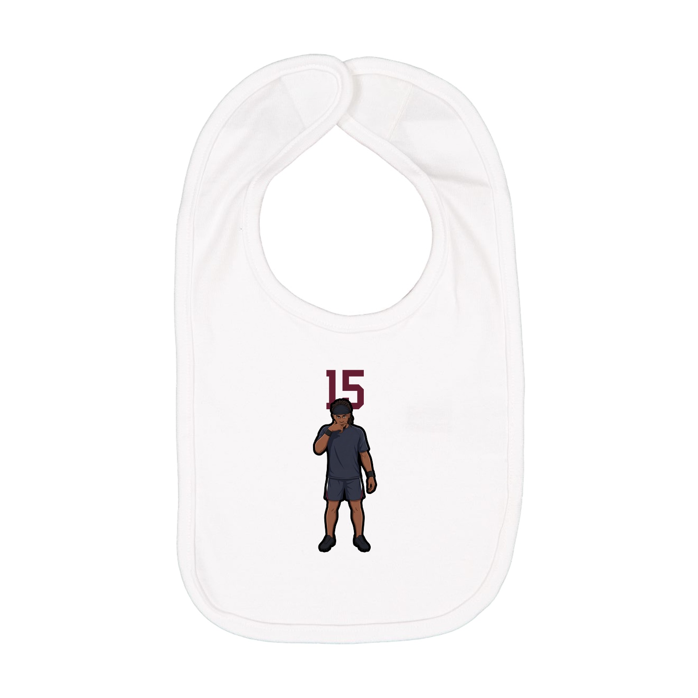 Infant Bib — Number Top in White