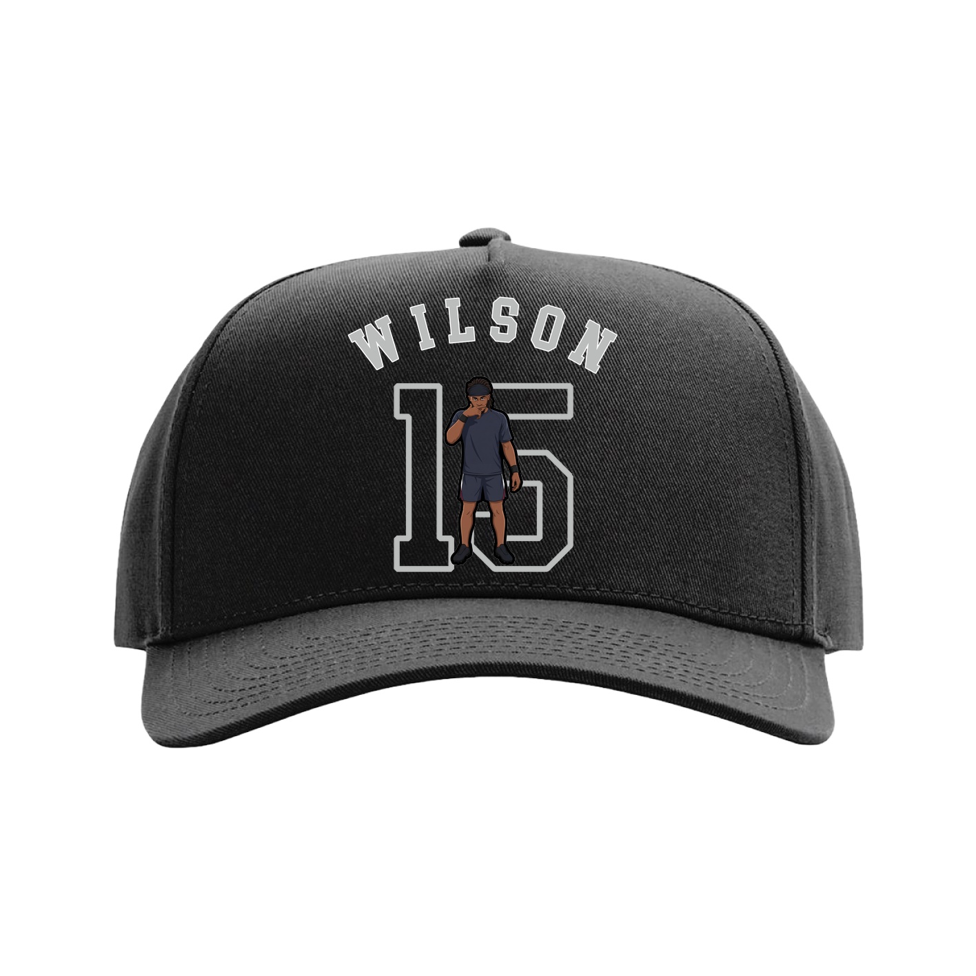 Full Fabric Five-Panel Champ Cap — Shirsey Arch in Black