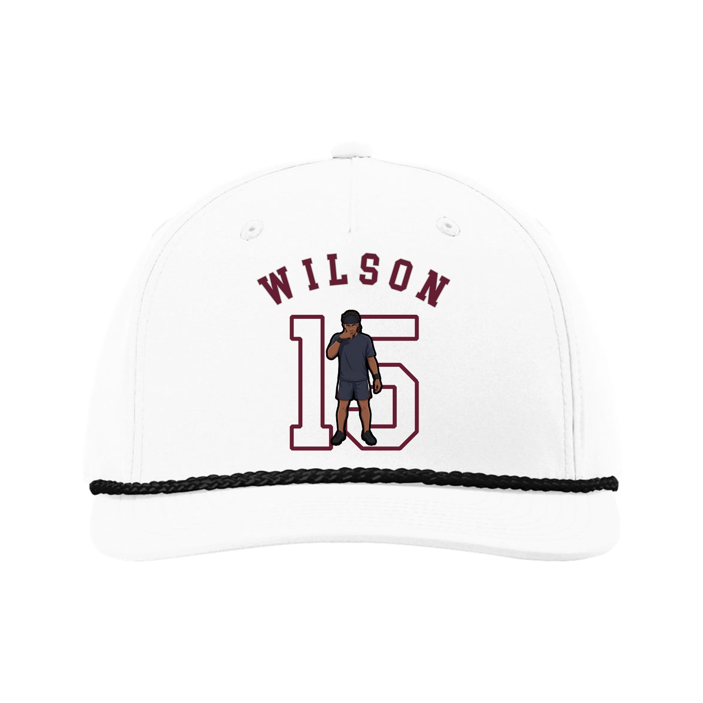 Five-Panel Classic Rope Cap — Shirsey Arch in White