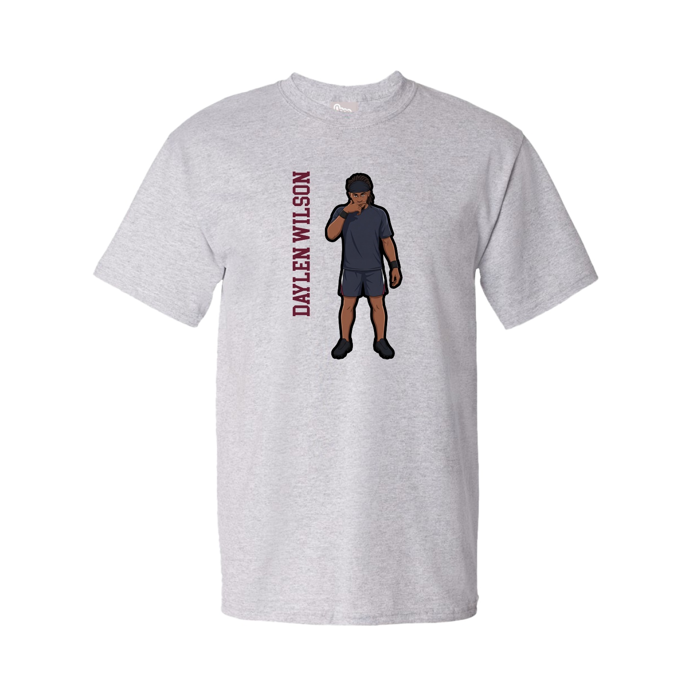 Tee — Name Vertical in Grey