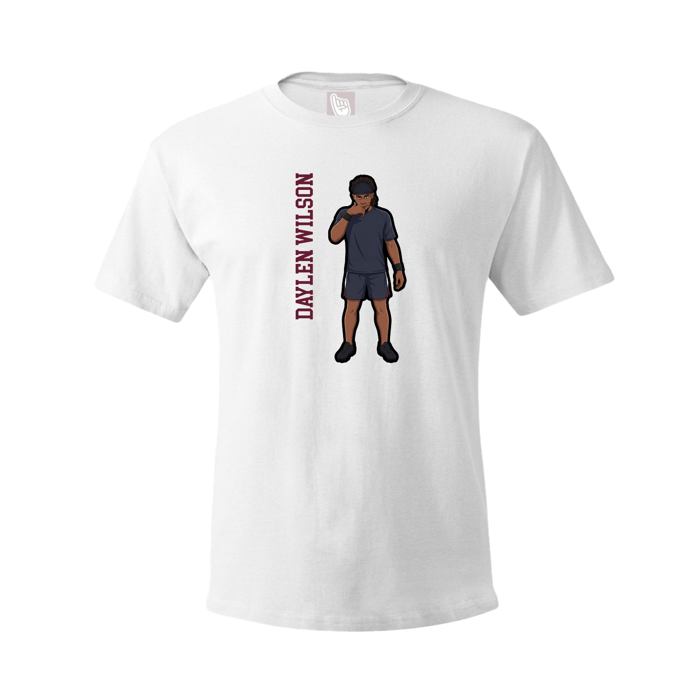 Tee — Name Vertical in White