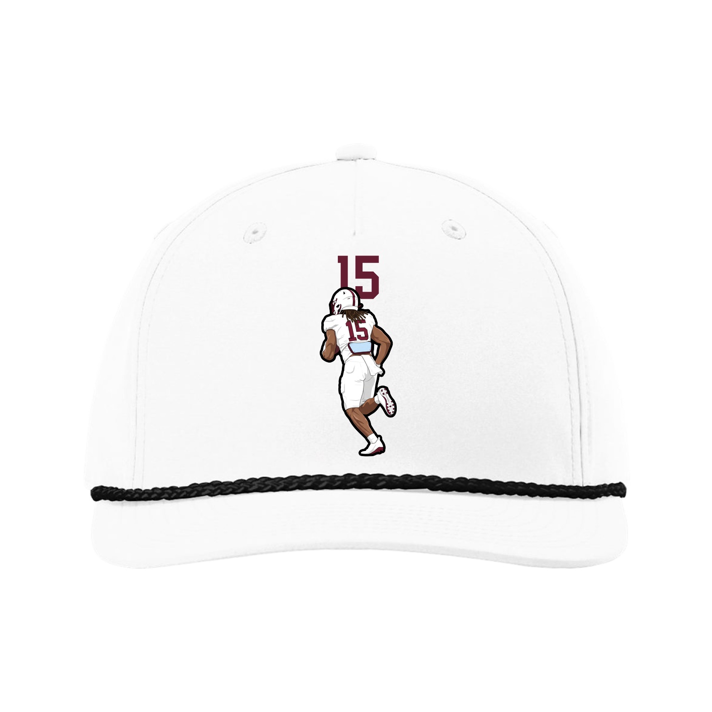 Five-Panel Classic Rope Cap — Number Top in White