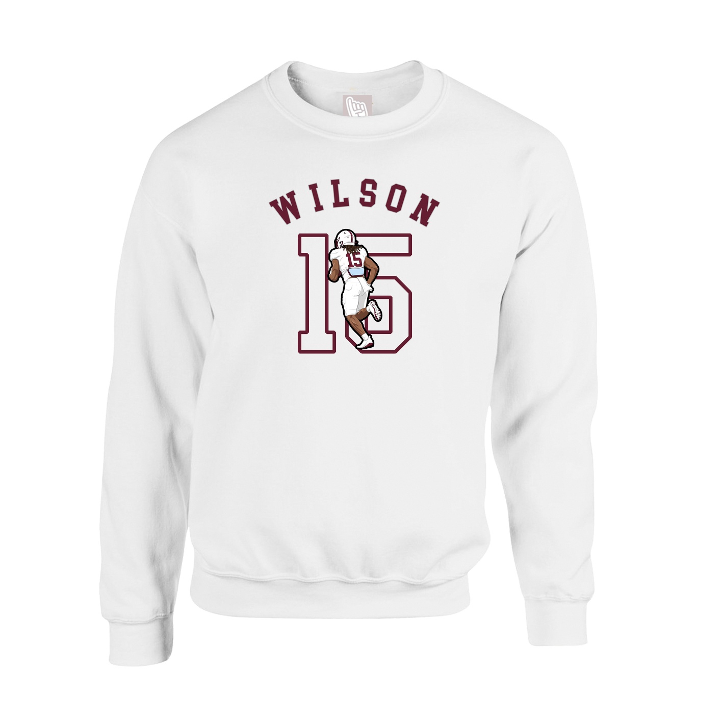 Fleece Crew — Shirsey Arch in White