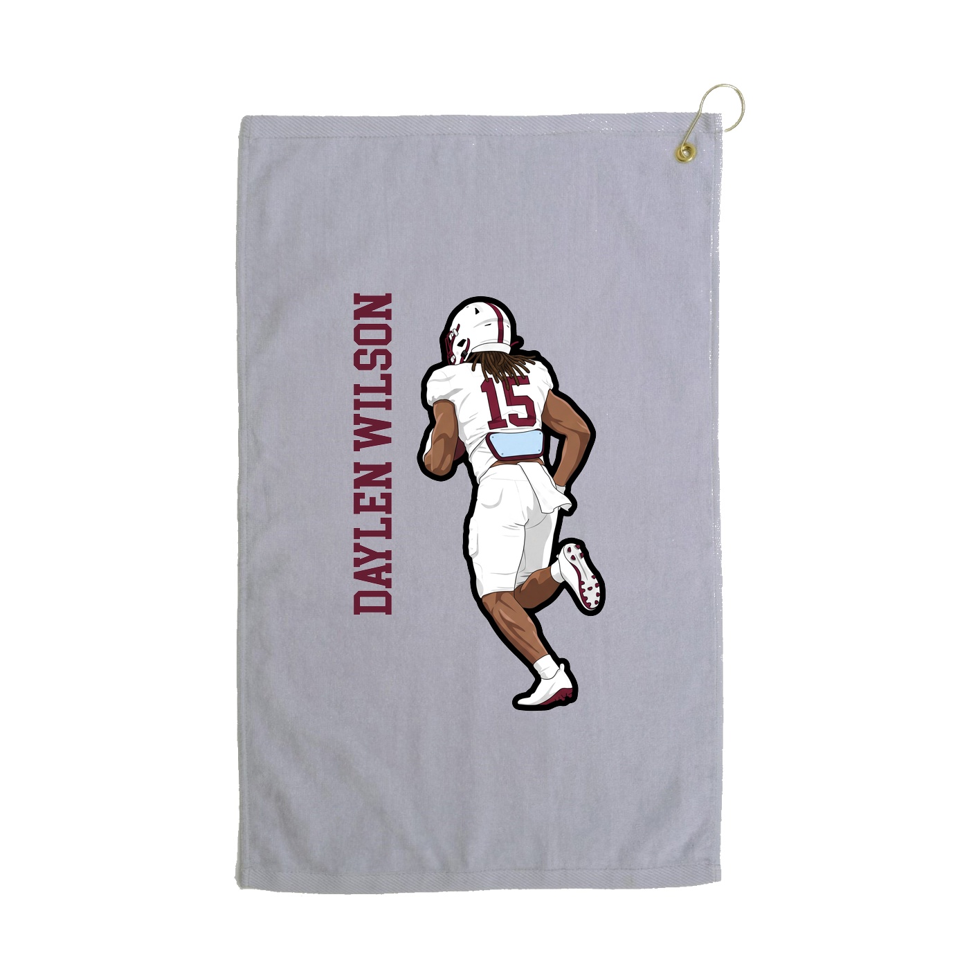 Golf Towel — Name Vertical in Grey