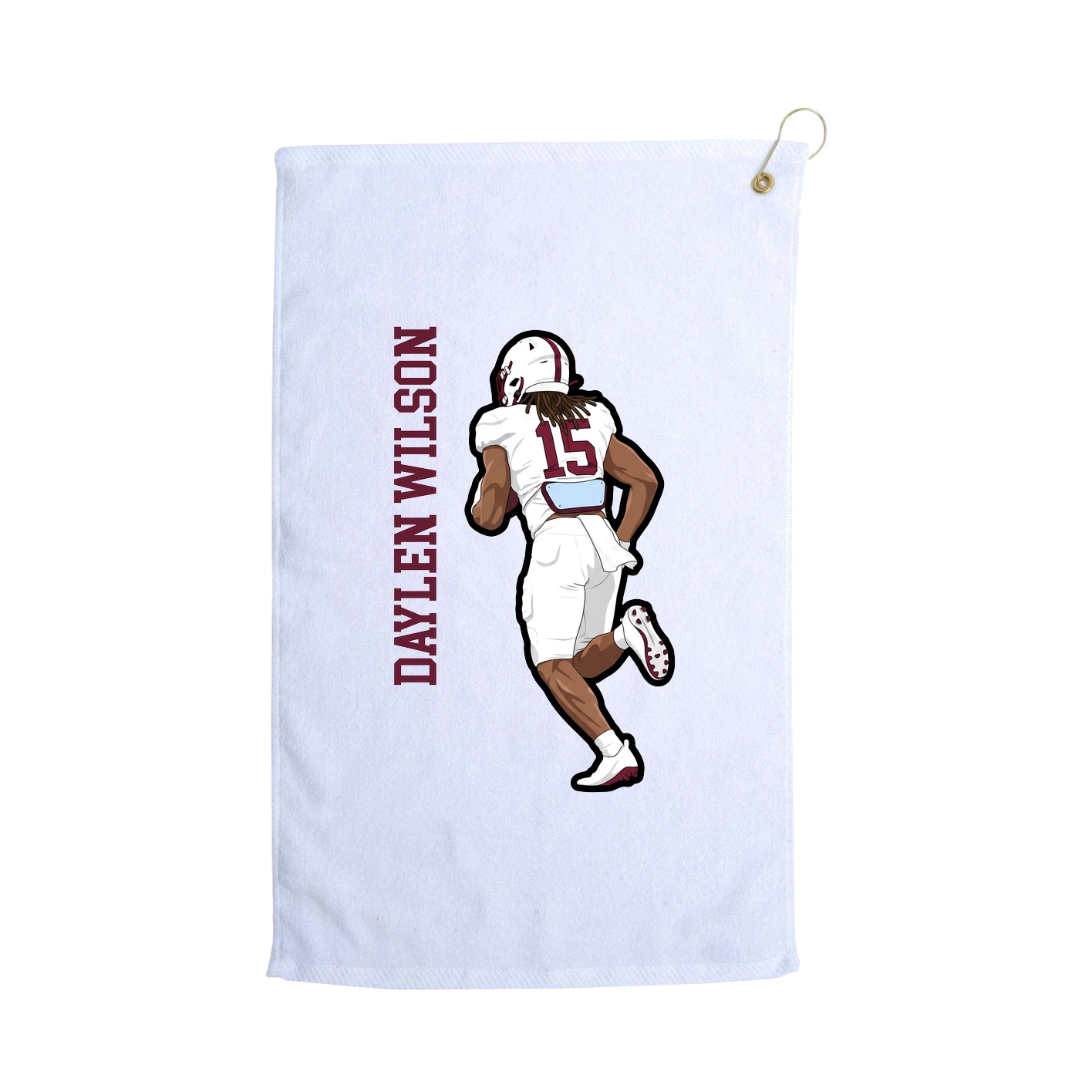 Golf Towel — Name Vertical in White
