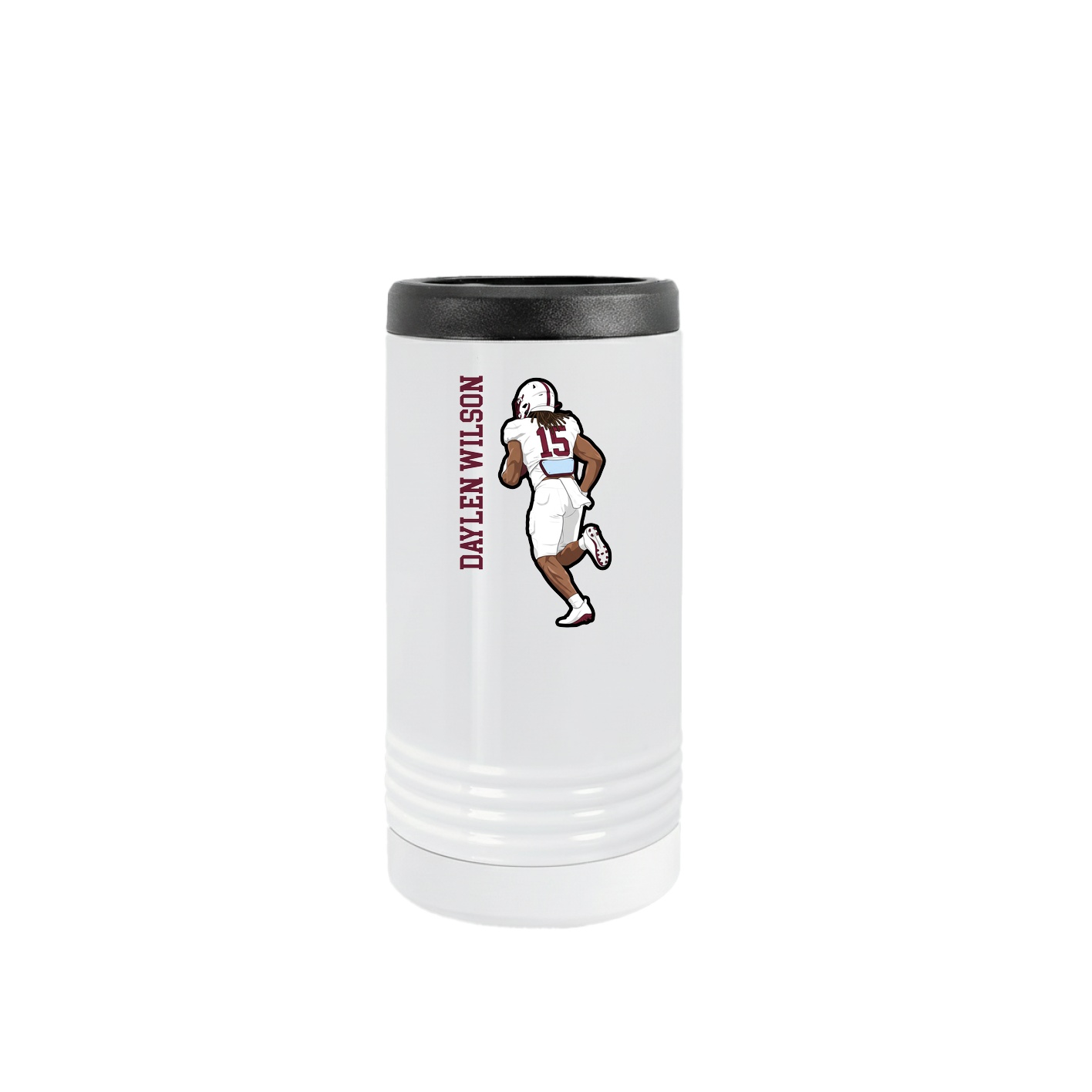 Slim Beverage Holder — Name Vertical in White