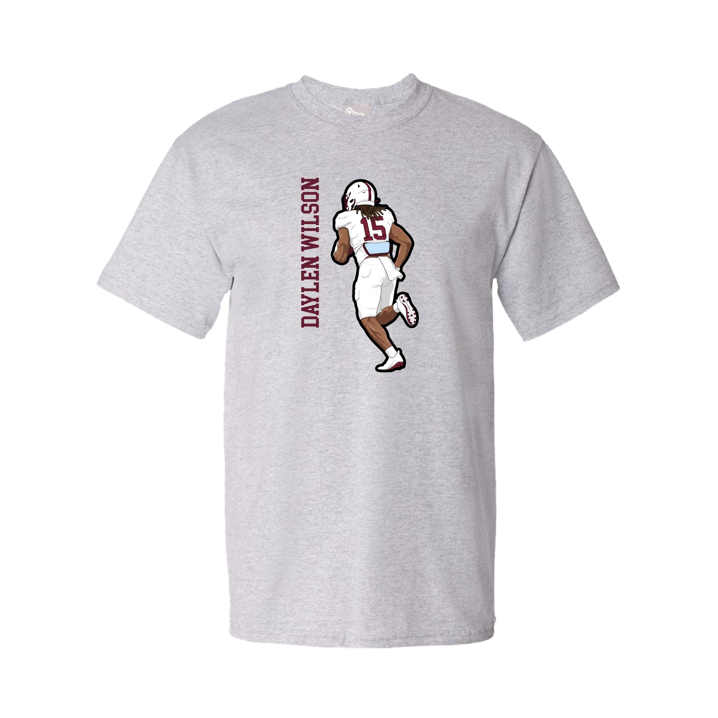 Youth Tee — Name Vertical in Grey