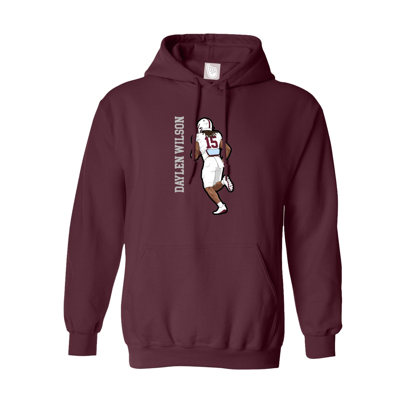 Hoodie — Name Vertical in Maroon