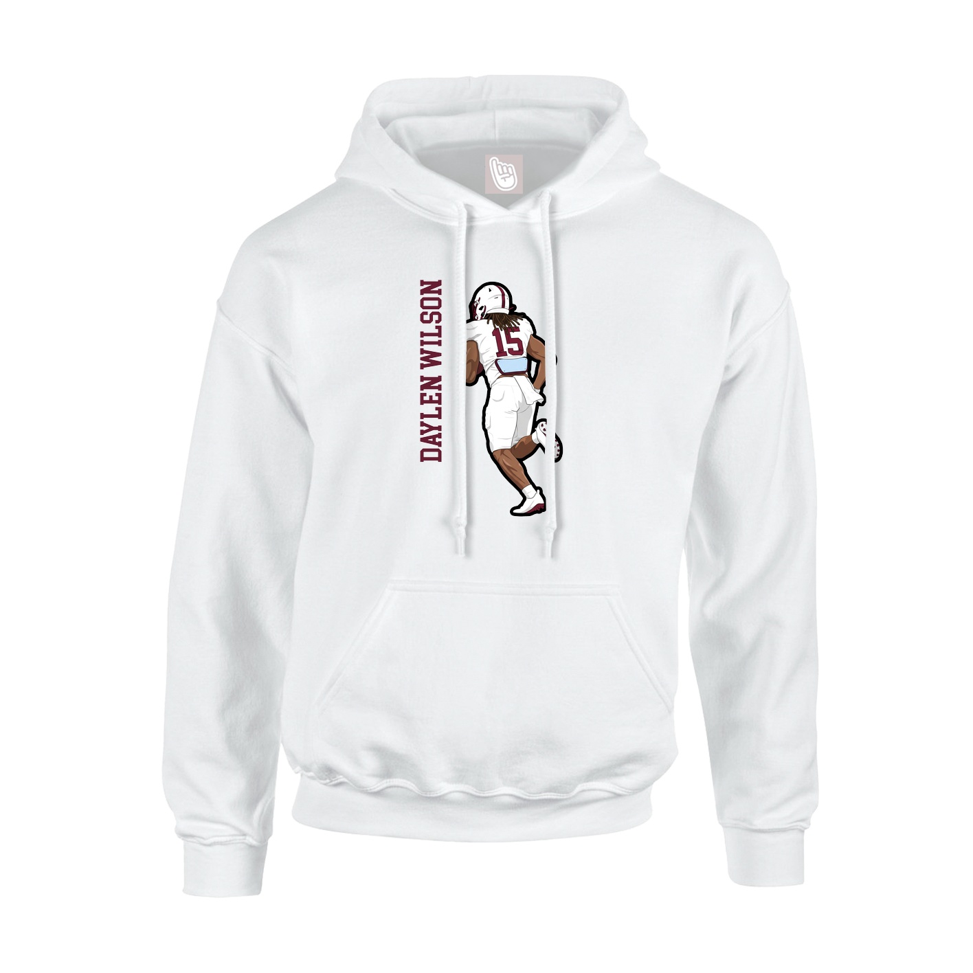Youth Hoodie — Name Vertical in White