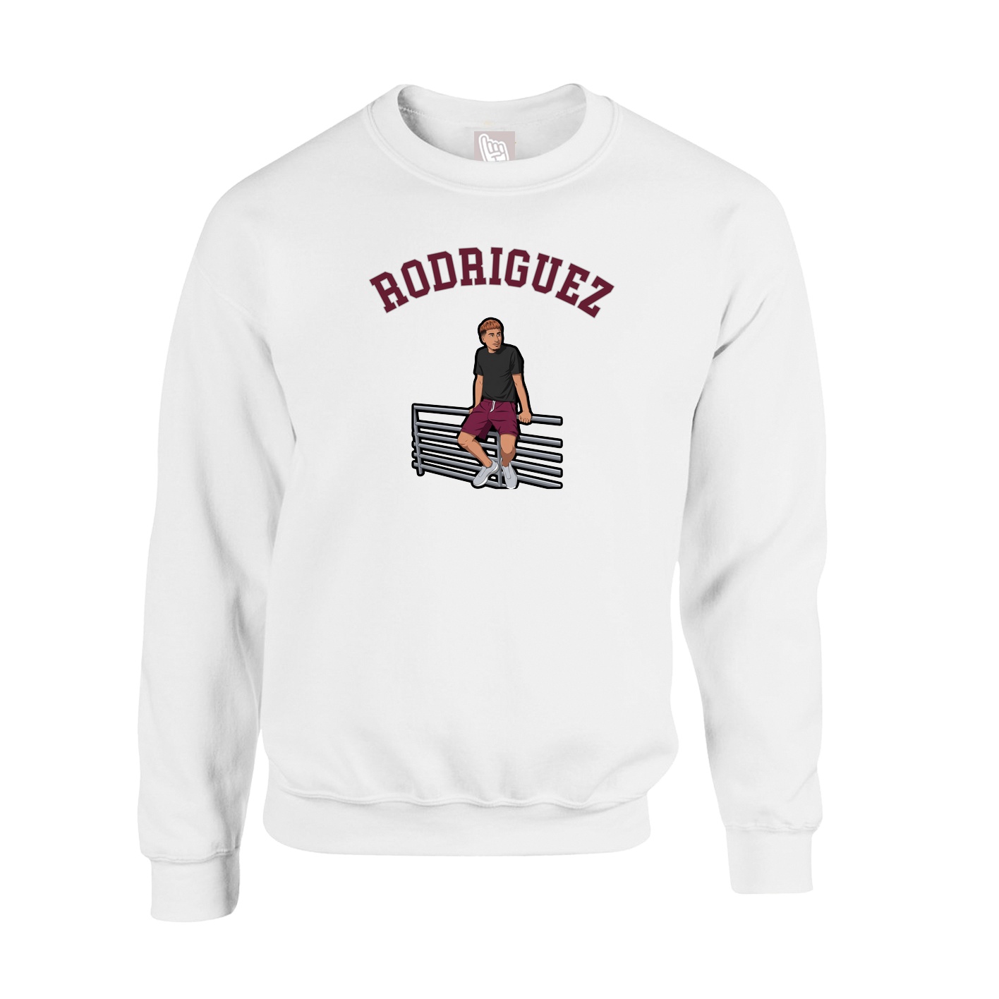 Fleece Crew — Shirsey Arch in White