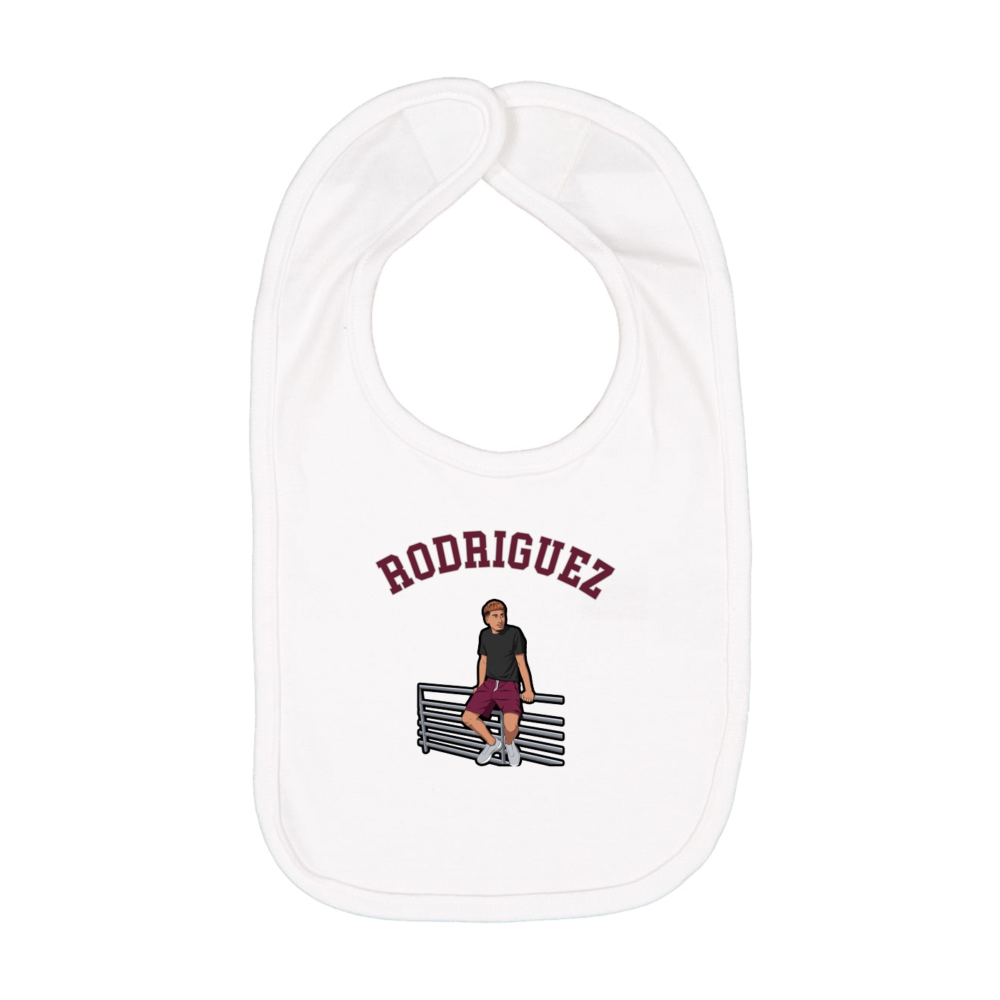 Infant Bib — Shirsey Arch in White