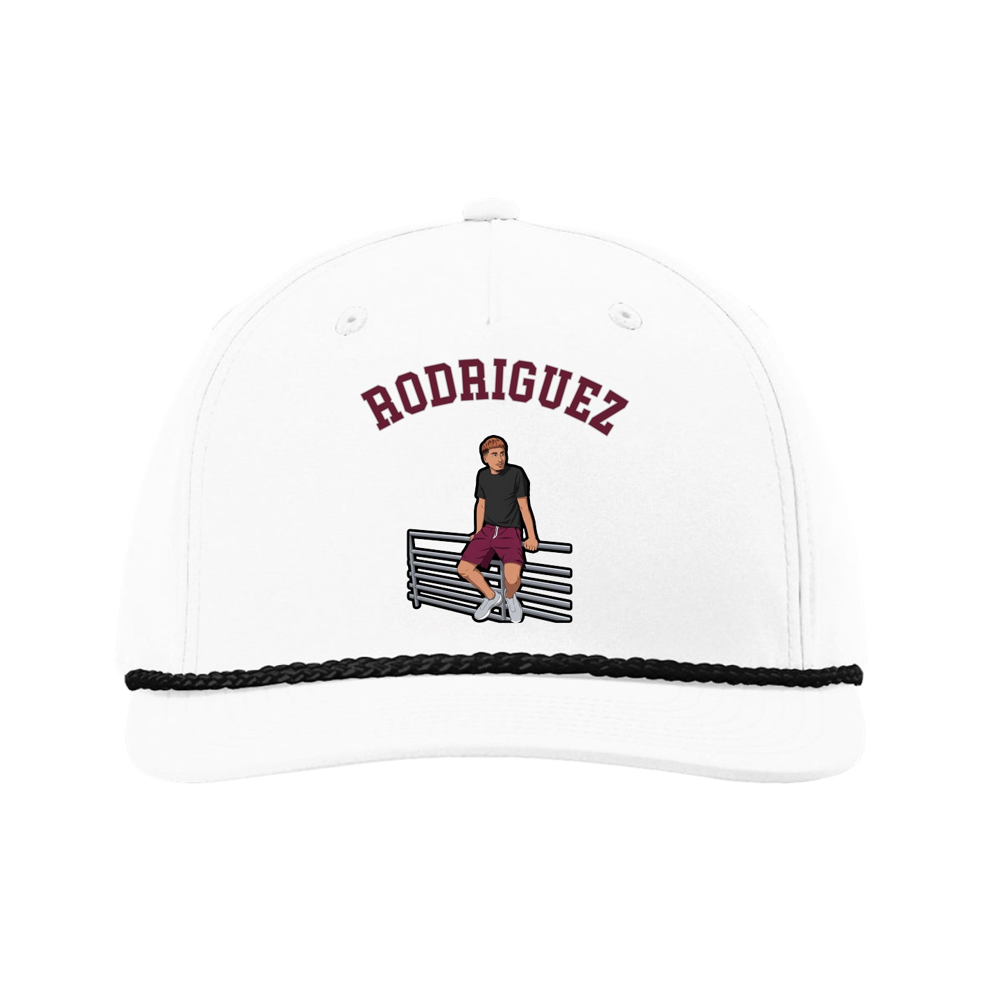 Five-Panel Classic Rope Cap — Shirsey Arch in White
