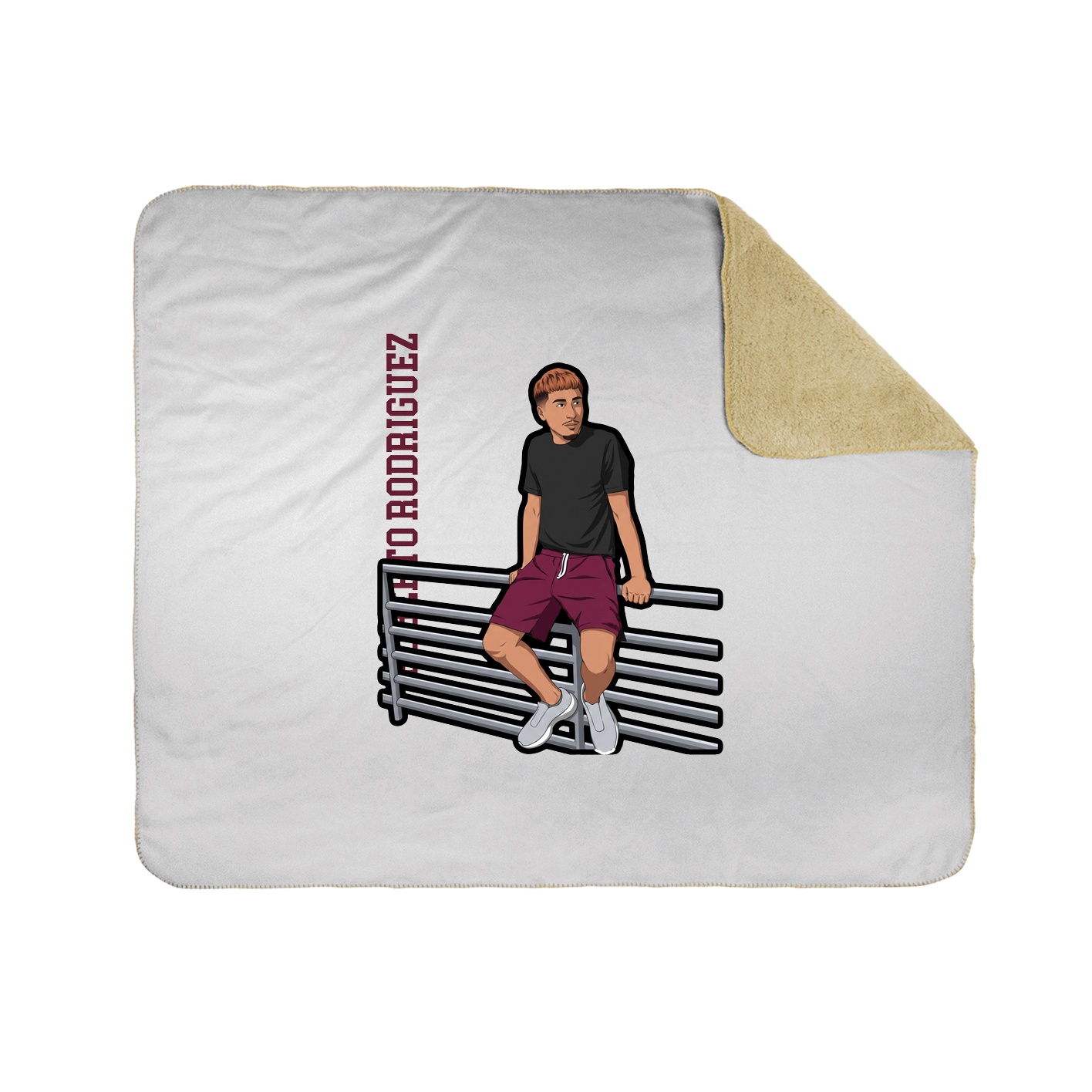 Throw Blanket — Name Vertical in White