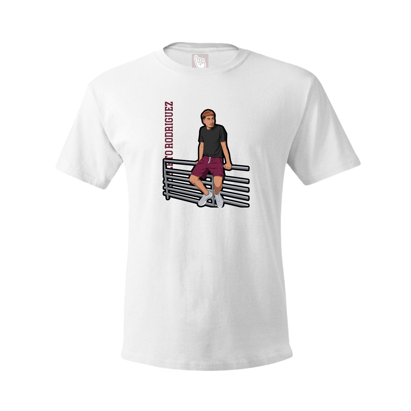 Tee — Name Vertical in White