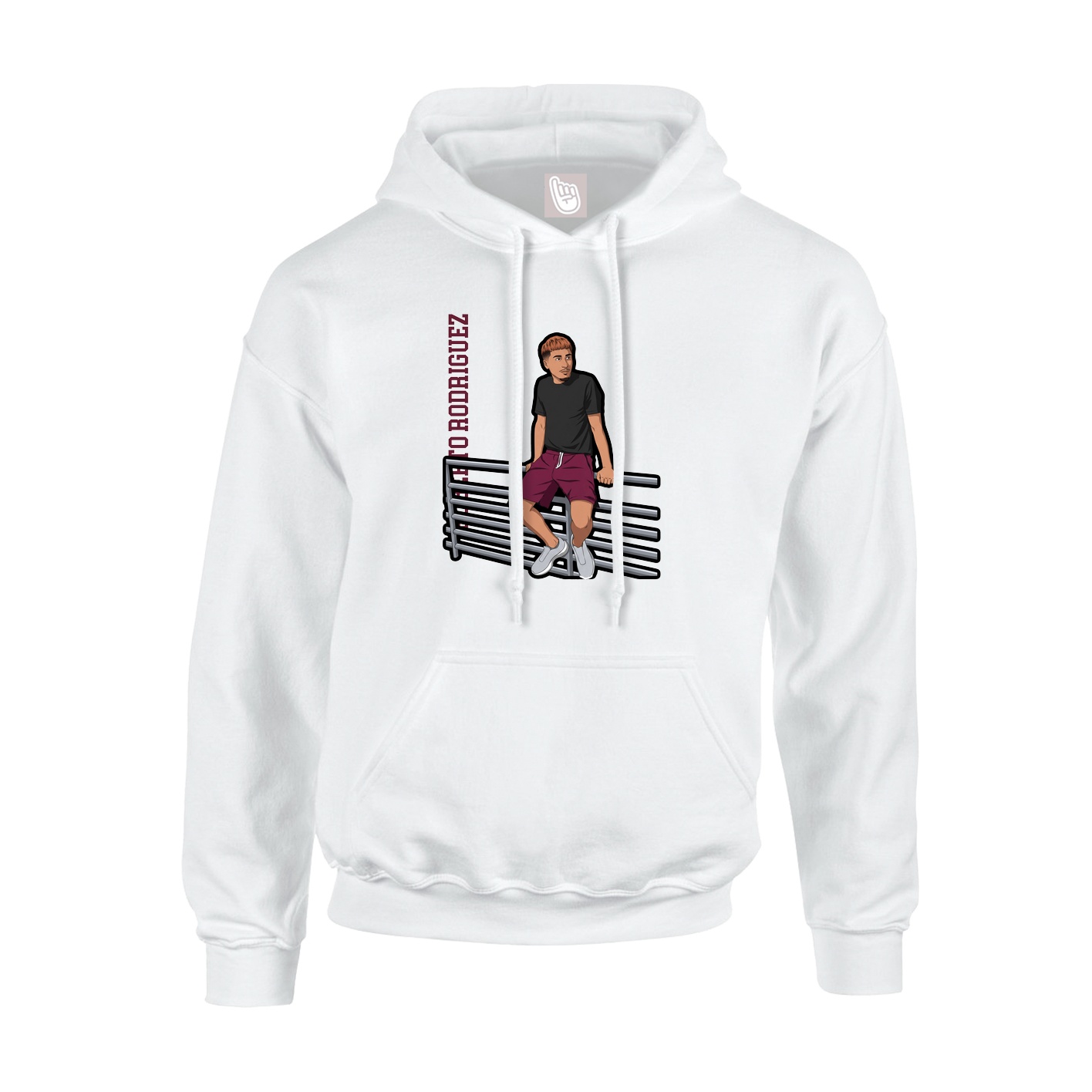 Hoodie — Name Vertical in White