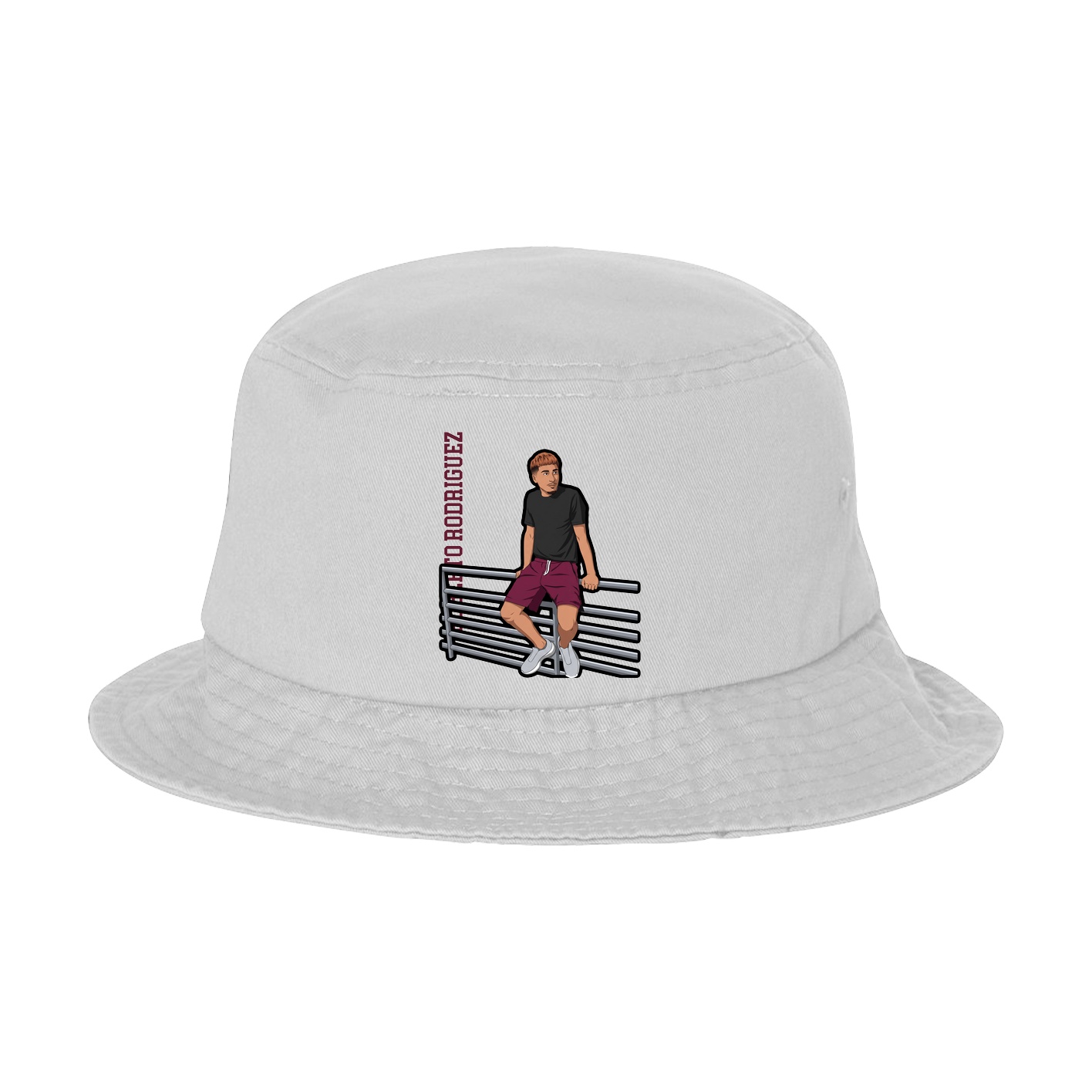 Bucket Cap — Name Vertical in White
