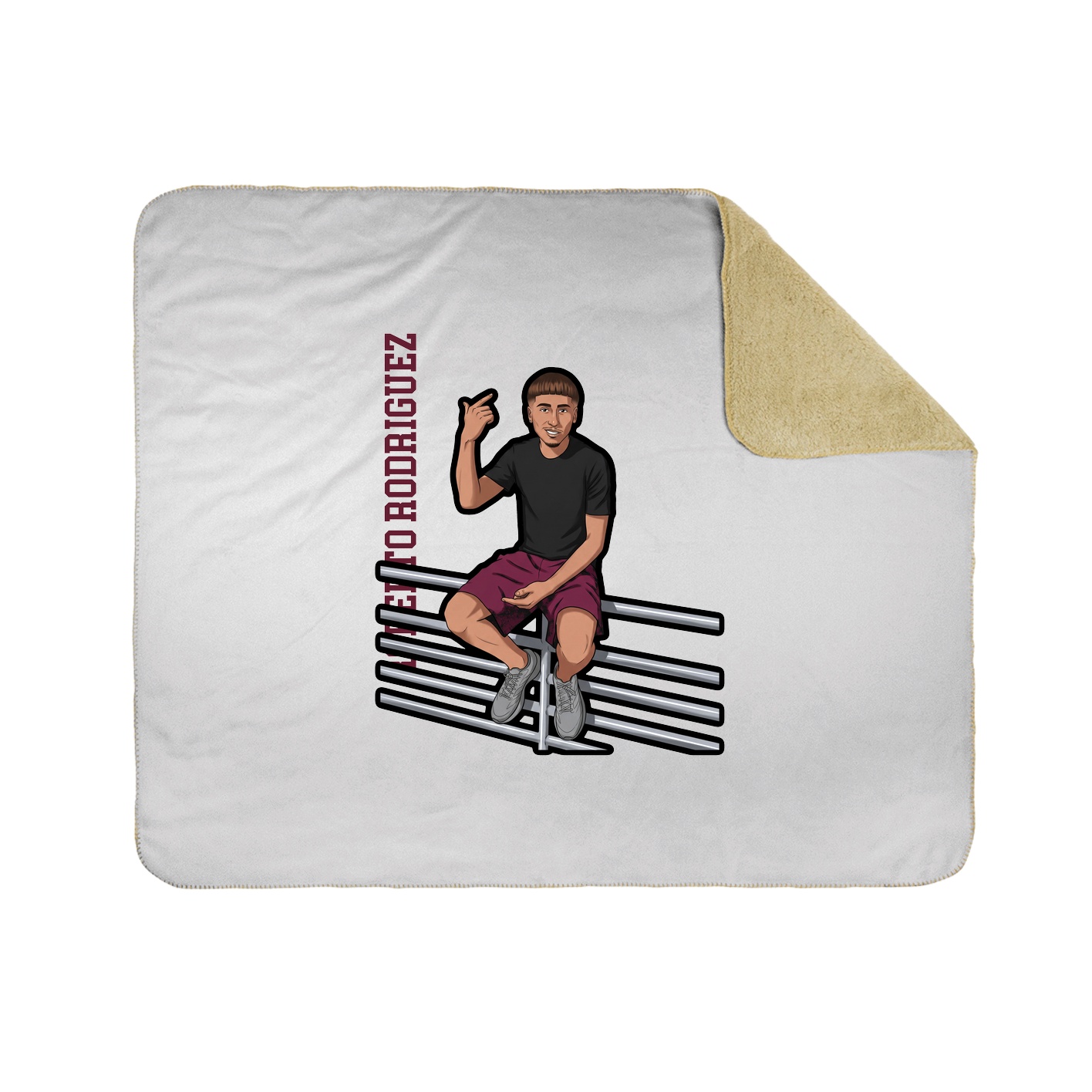Throw Blanket — Name Vertical in White