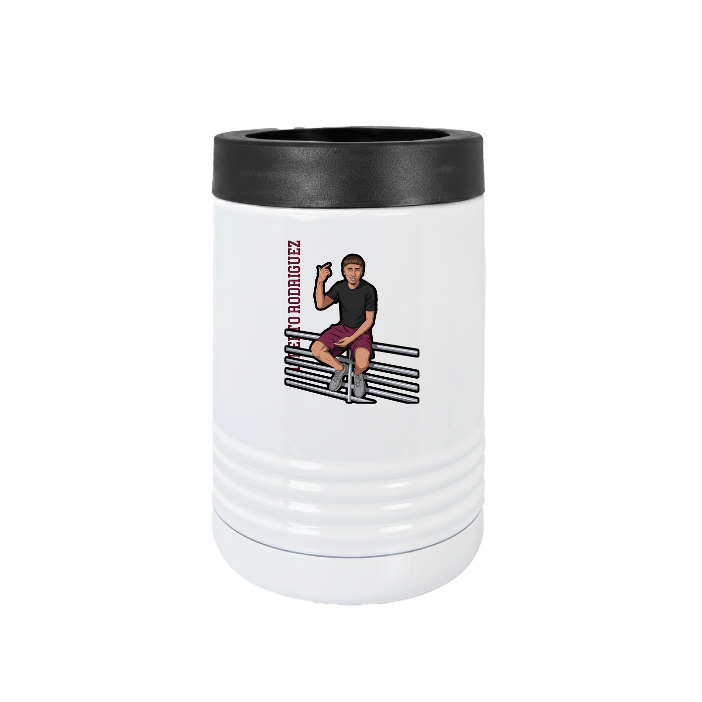 Beverage Holder — Name Vertical in White