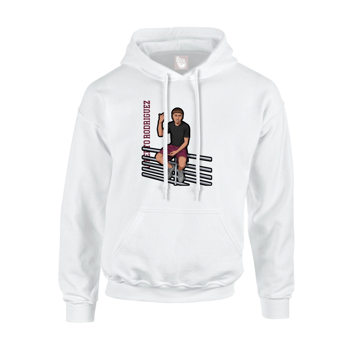 Hoodie — Name Vertical in White