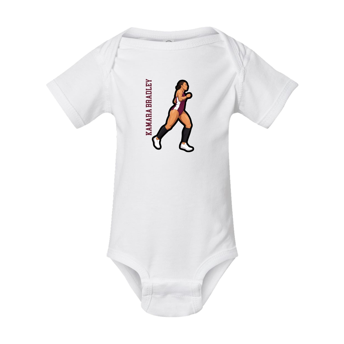 Baby Onesie — Name Vertical in White