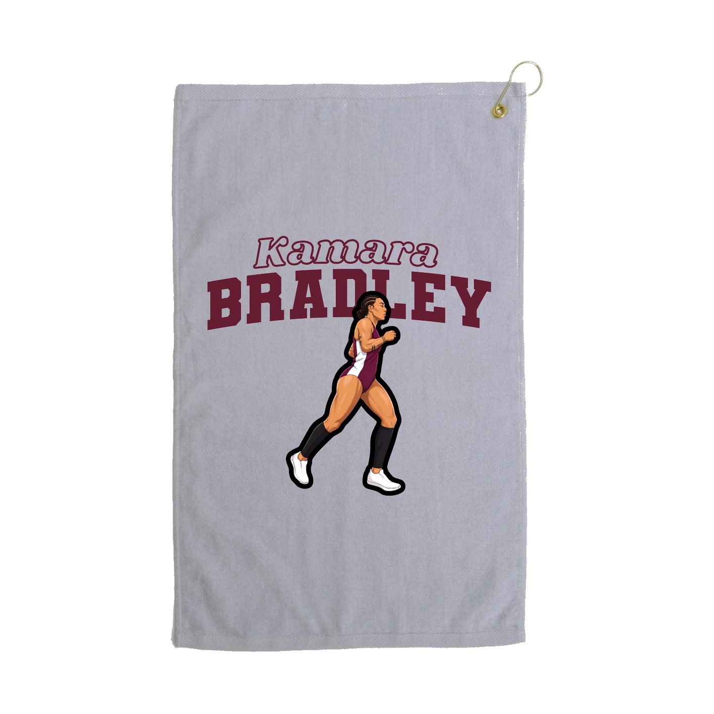 Golf Towel — Name Arch in Grey