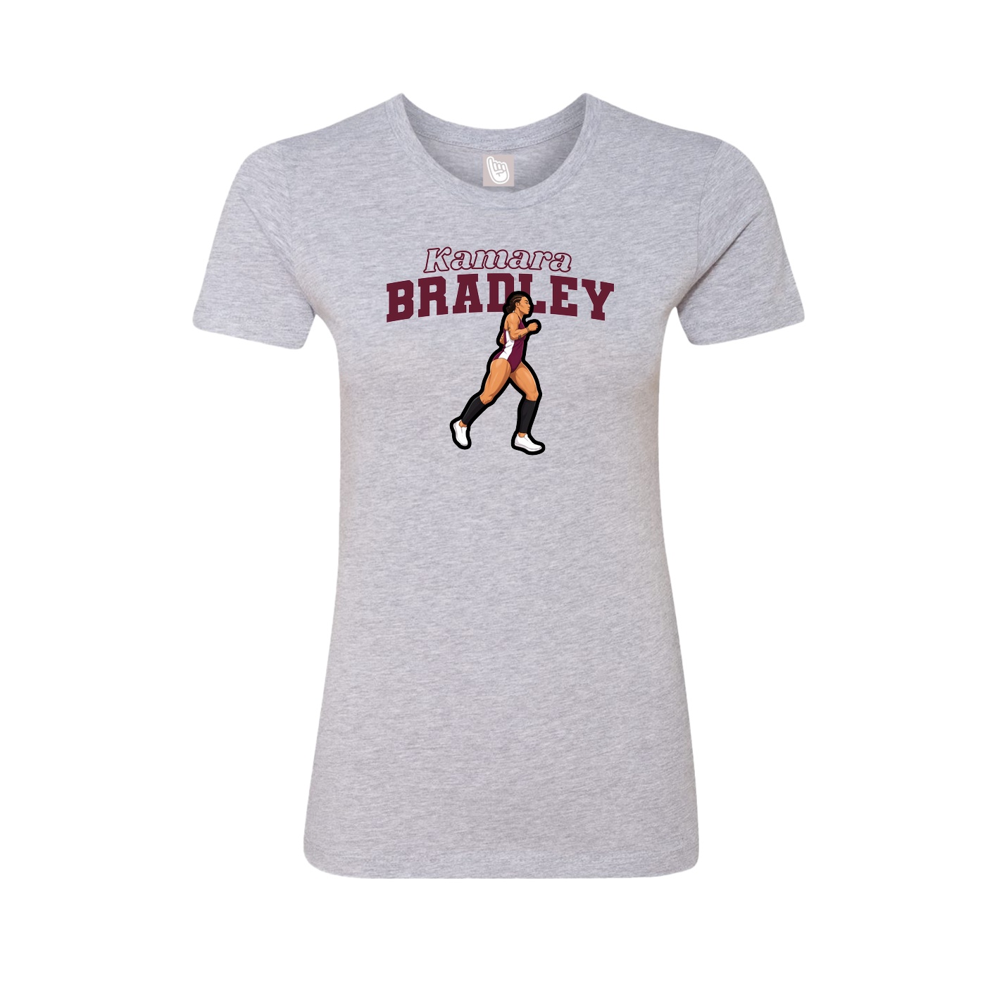 Fitted Women's Tee — Name Arch in Grey