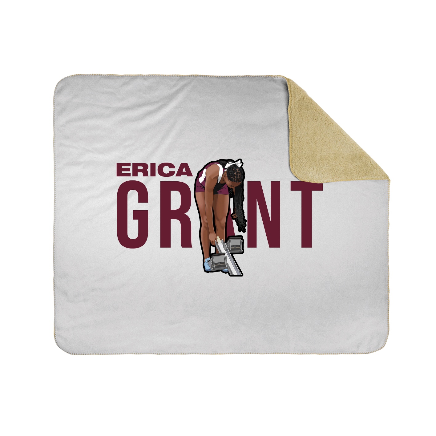 Throw Blanket — Player Name in White