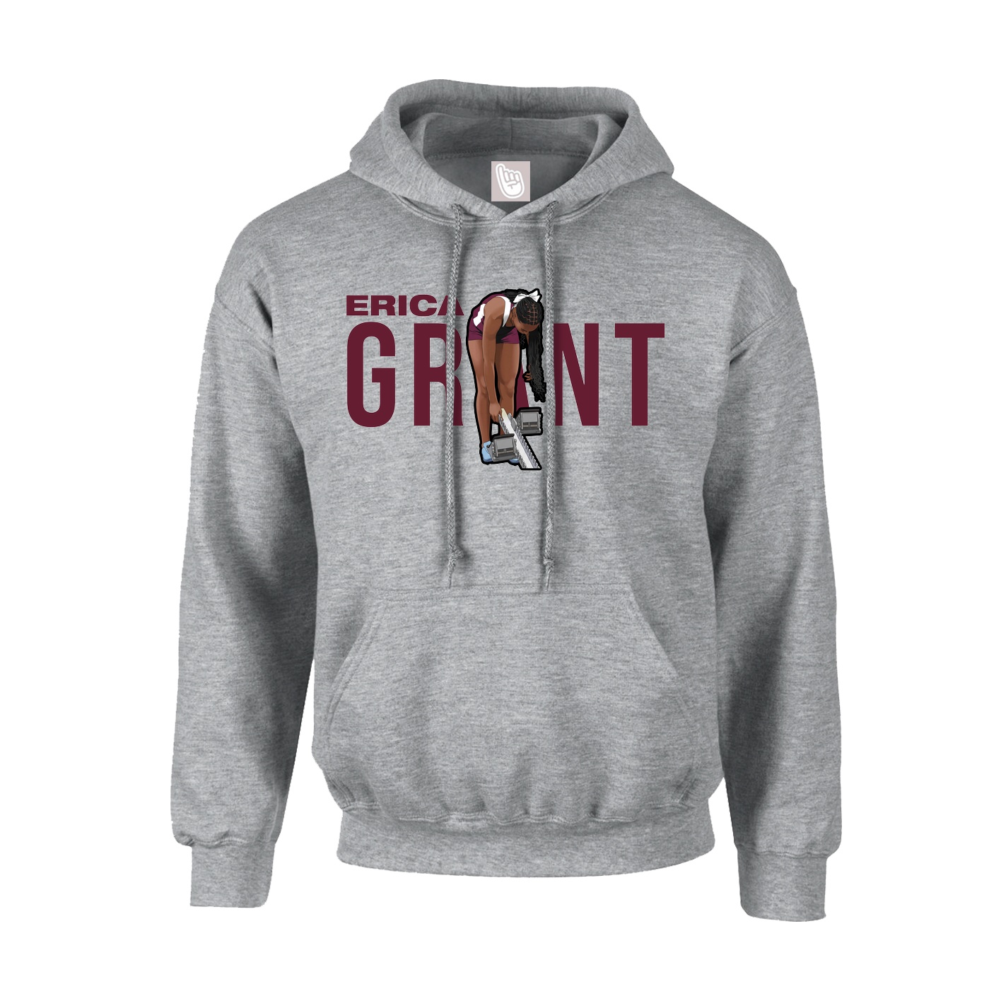 Youth Hoodie — Player Name in Grey