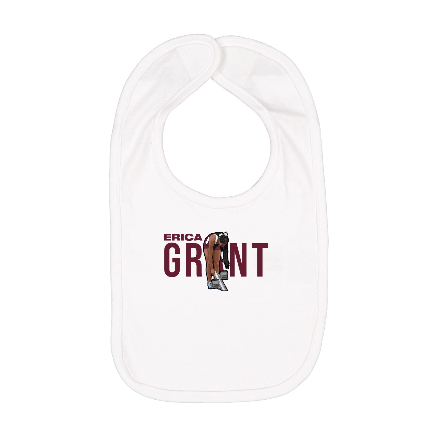 Infant Bib — Player Name in White
