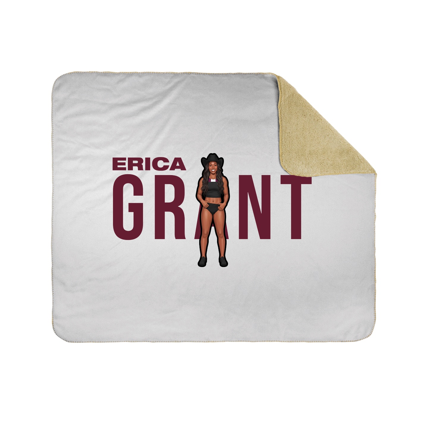 Throw Blanket — Player Name in White