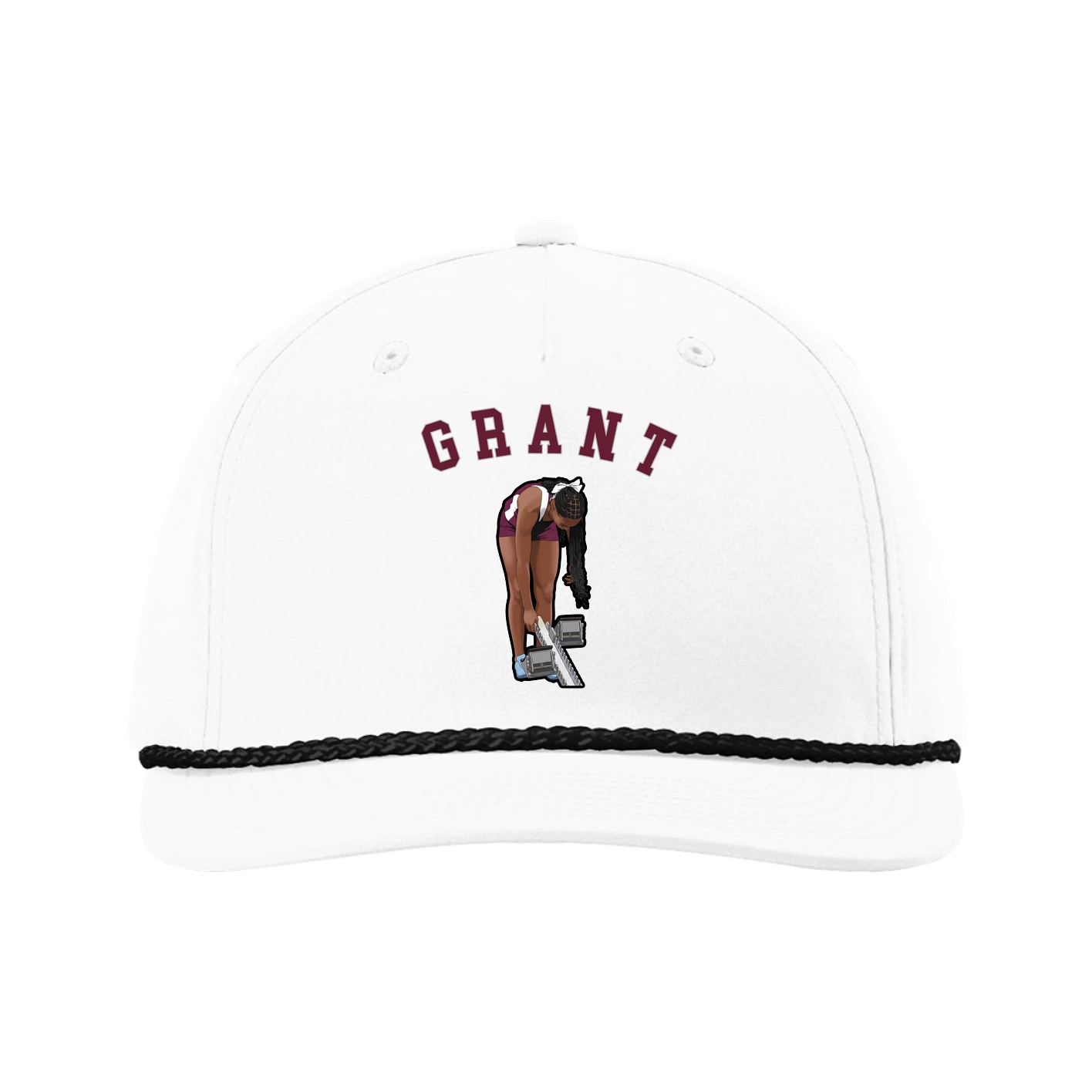 Five-Panel Classic Rope Cap — Shirsey Arch in White
