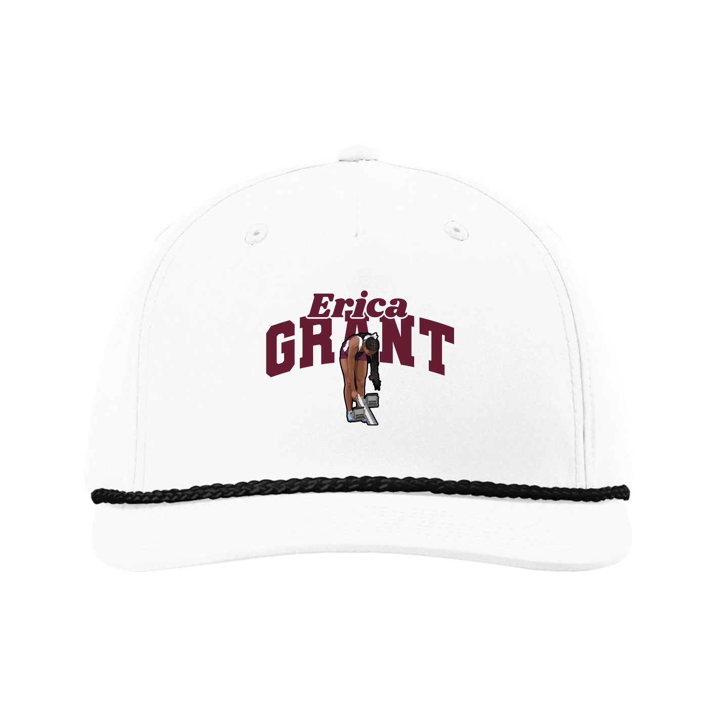 Five-Panel Classic Rope Cap — Signature Arch in White