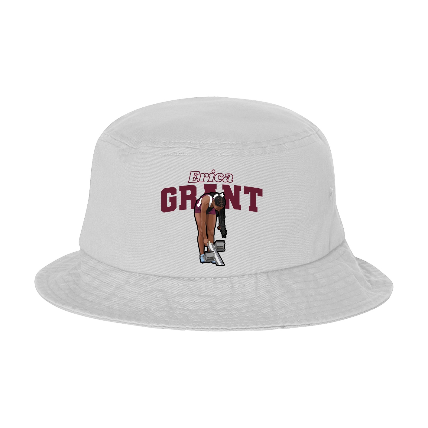 Bucket Cap — Name Arch in White