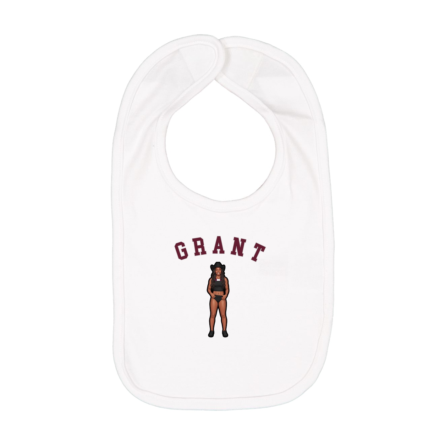 Infant Bib — Shirsey Arch in White