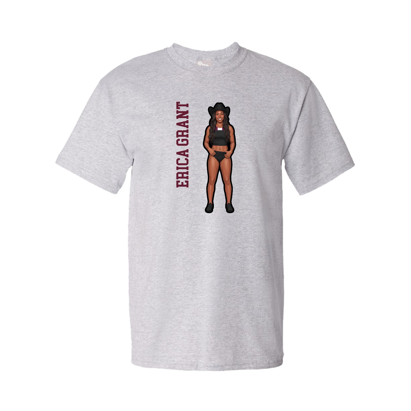 Youth Tee — Name Vertical in Grey
