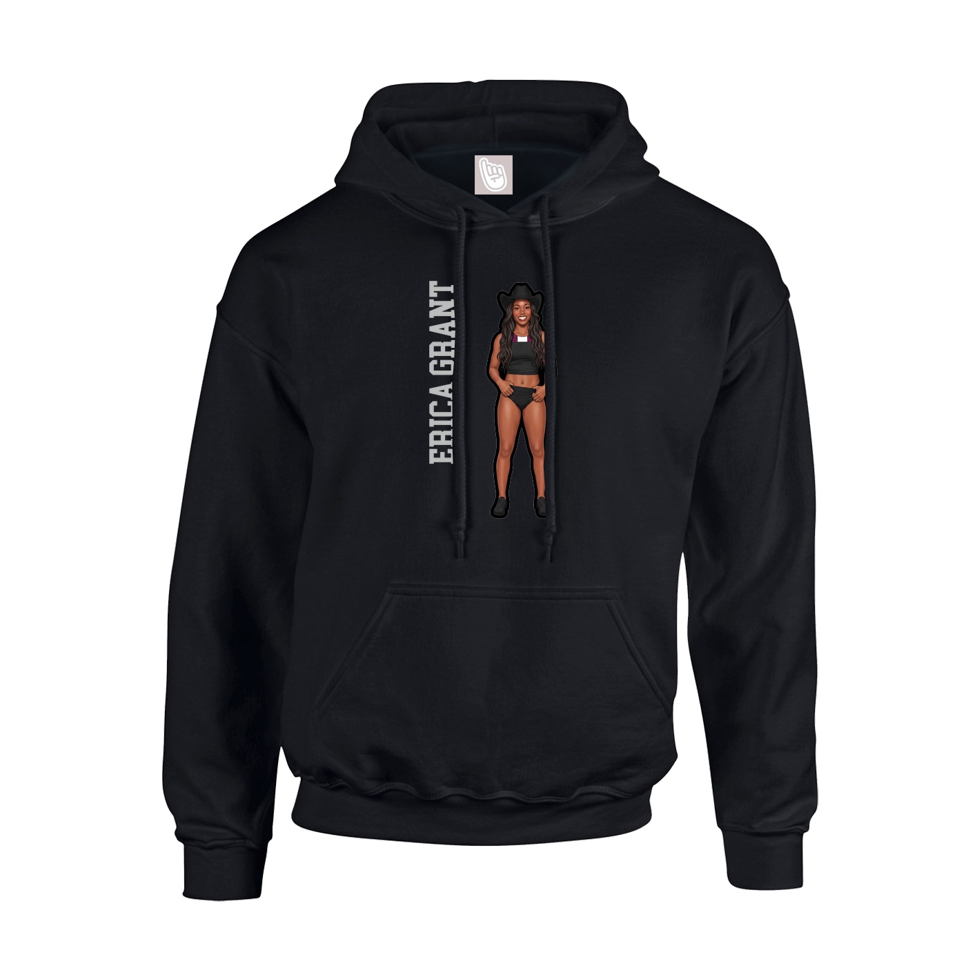 Youth Hoodie — Name Vertical in Black