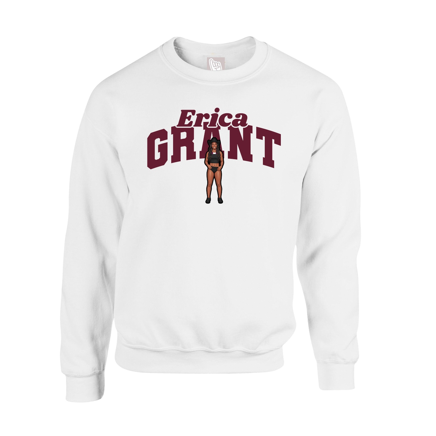 Fleece Crew — Signature Arch in White