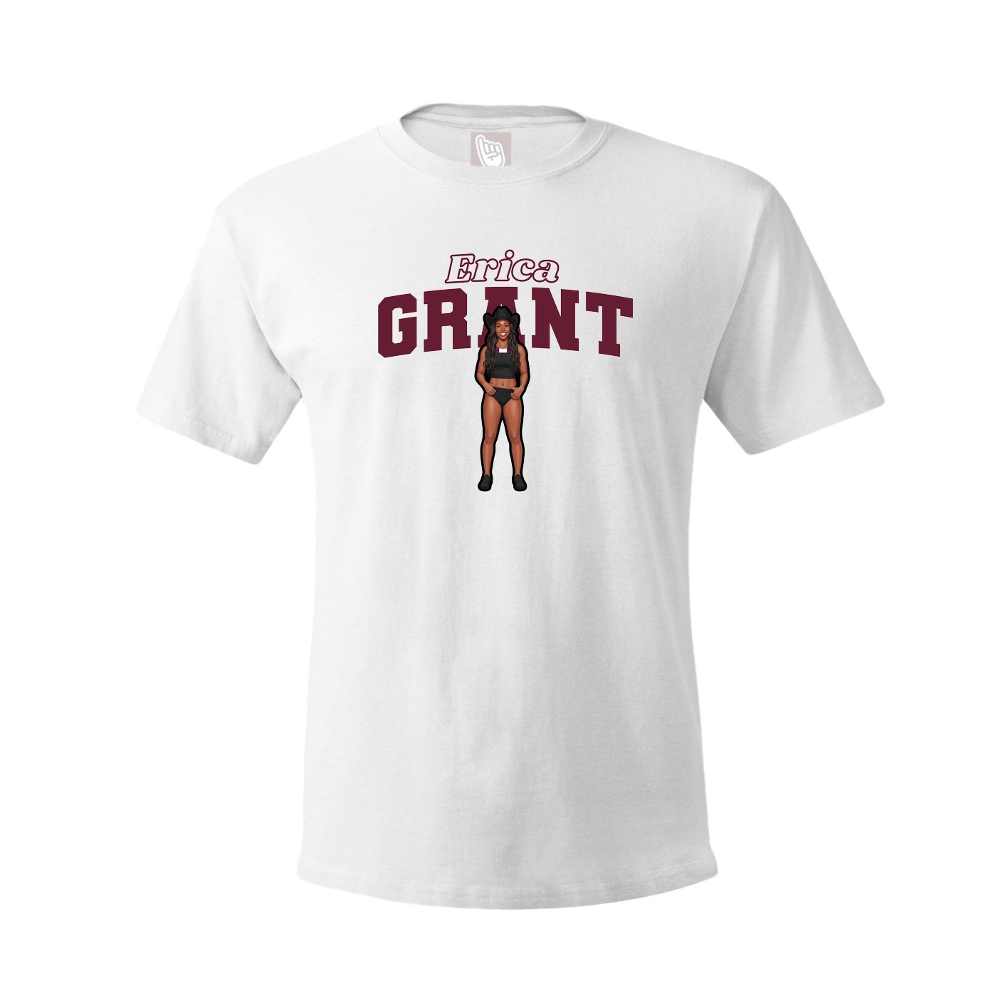 Youth Tee — Name Arch in White