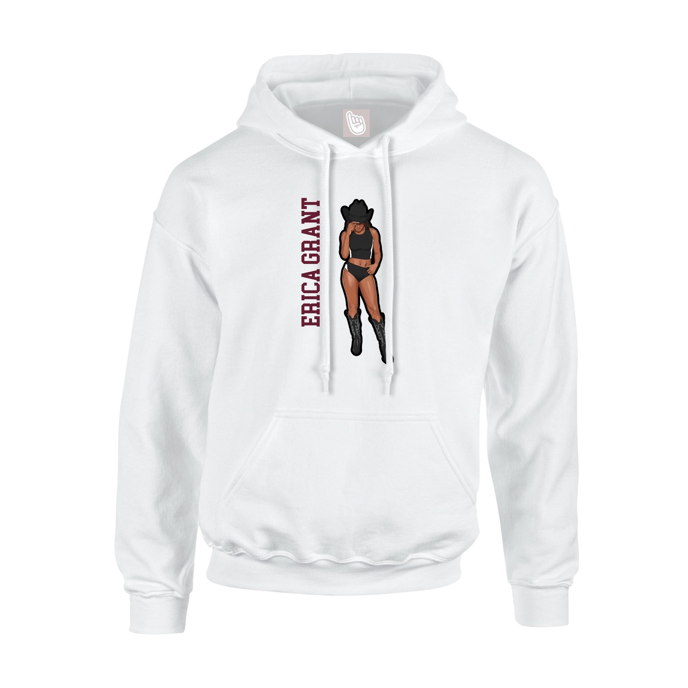 Hoodie — Name Vertical in White