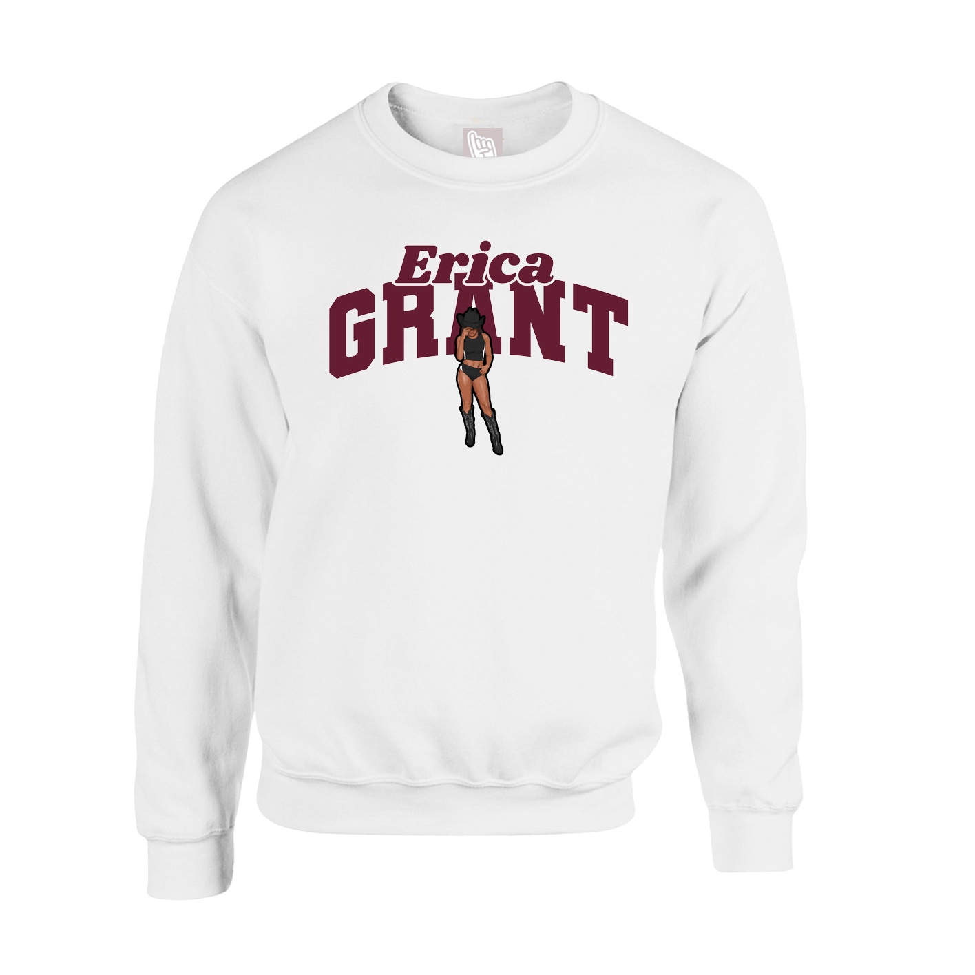 Fleece Crew — Signature Arch in White