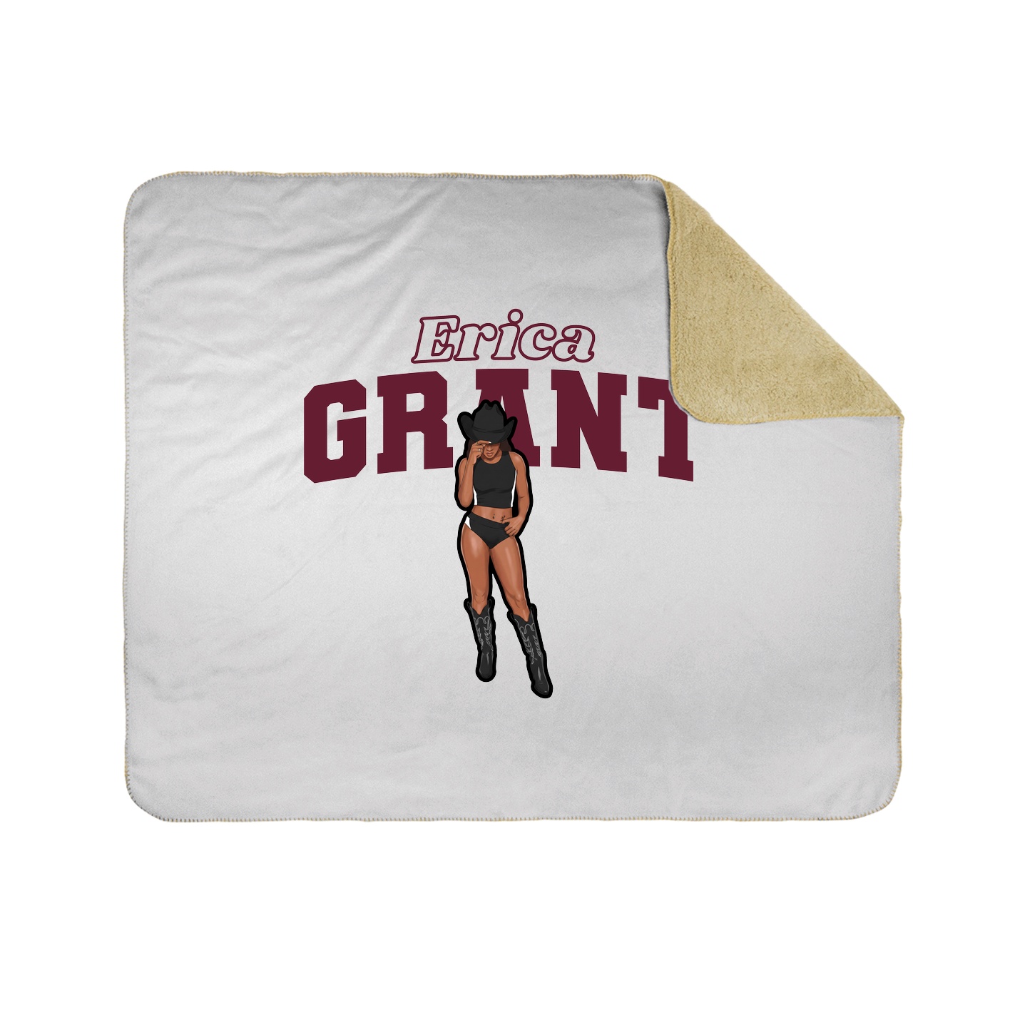 Throw Blanket — Name Arch in White