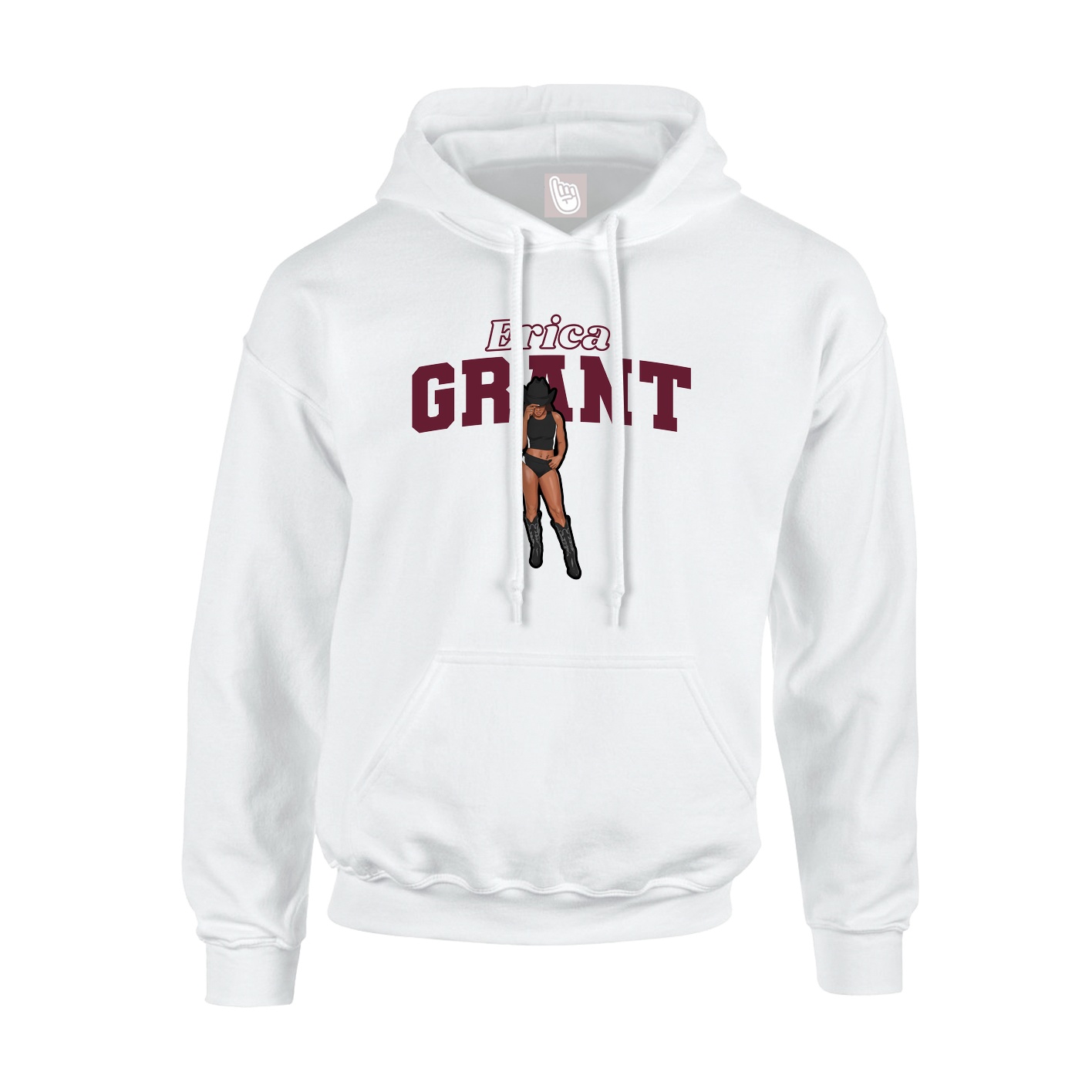 Hoodie — Name Arch in White