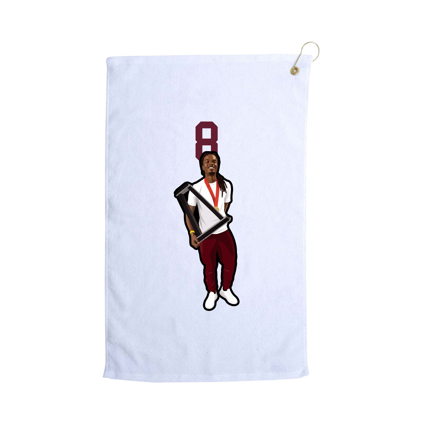 Golf Towel — Number Top in White