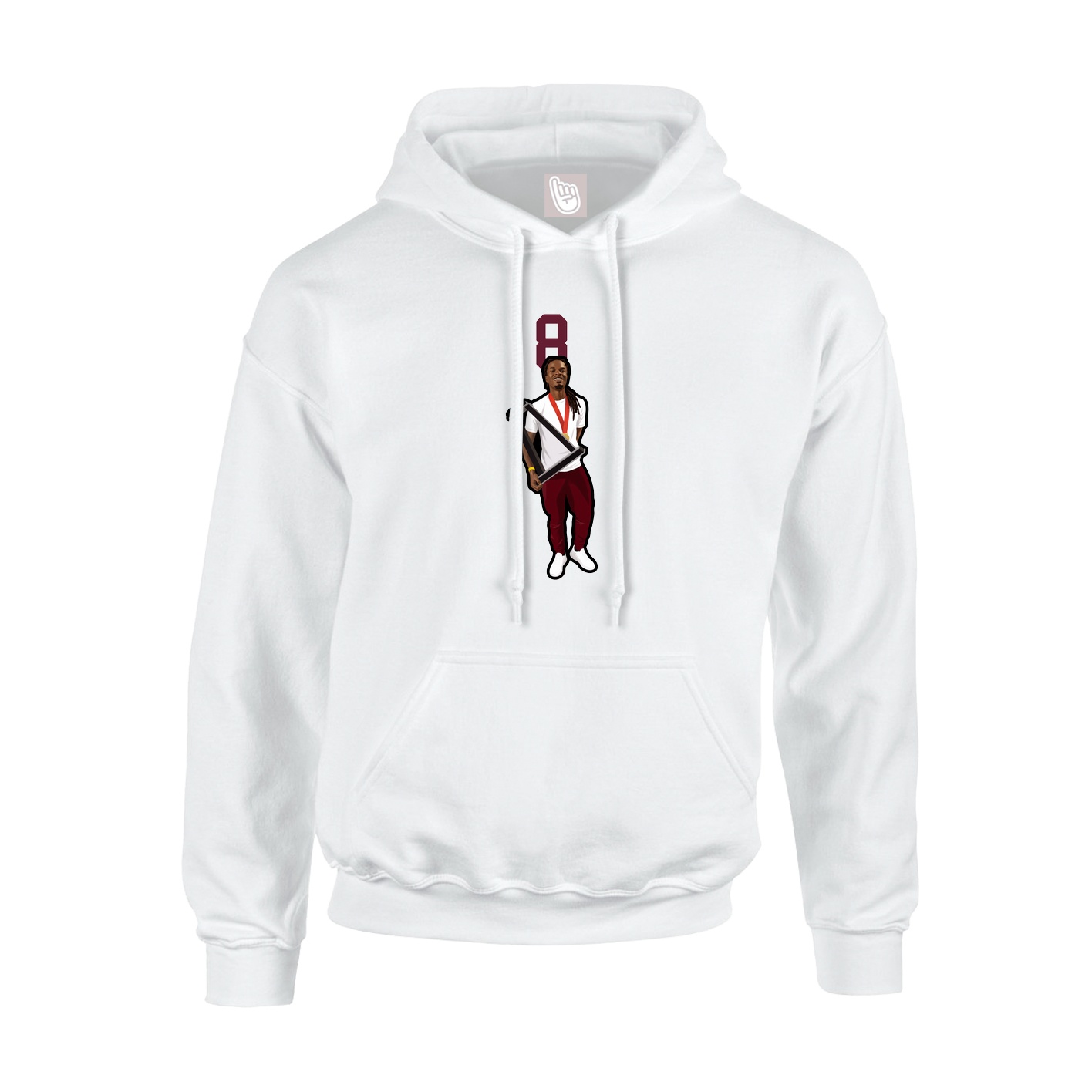 Youth Hoodie — Number Top in White