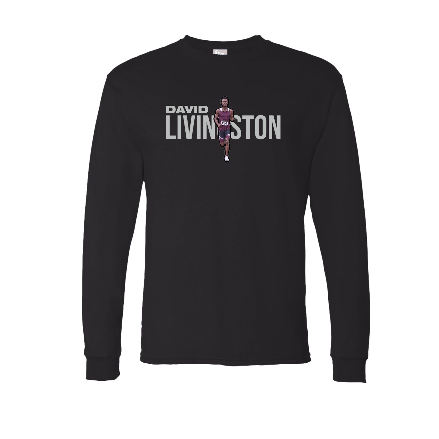 Long Sleeve Tee — Player Name in Black