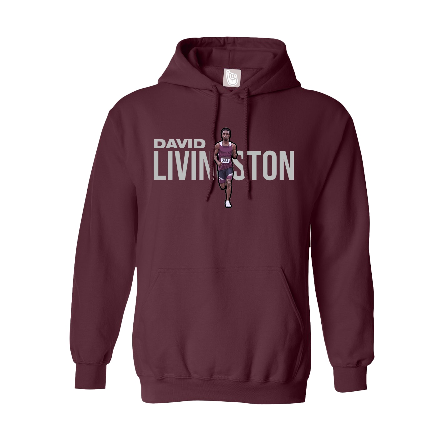 Youth Hoodie — Player Name in Maroon