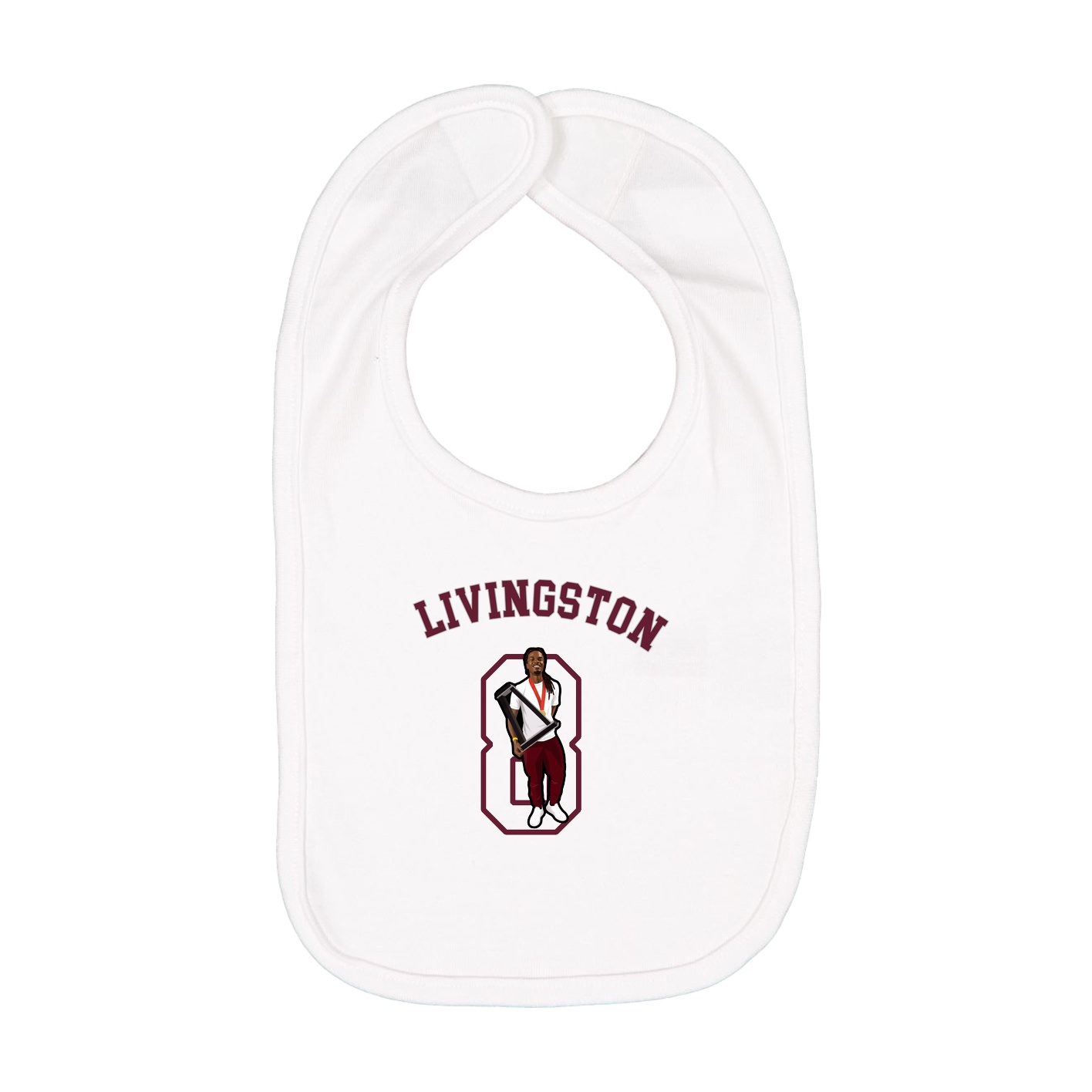 Infant Bib — Shirsey Arch in White